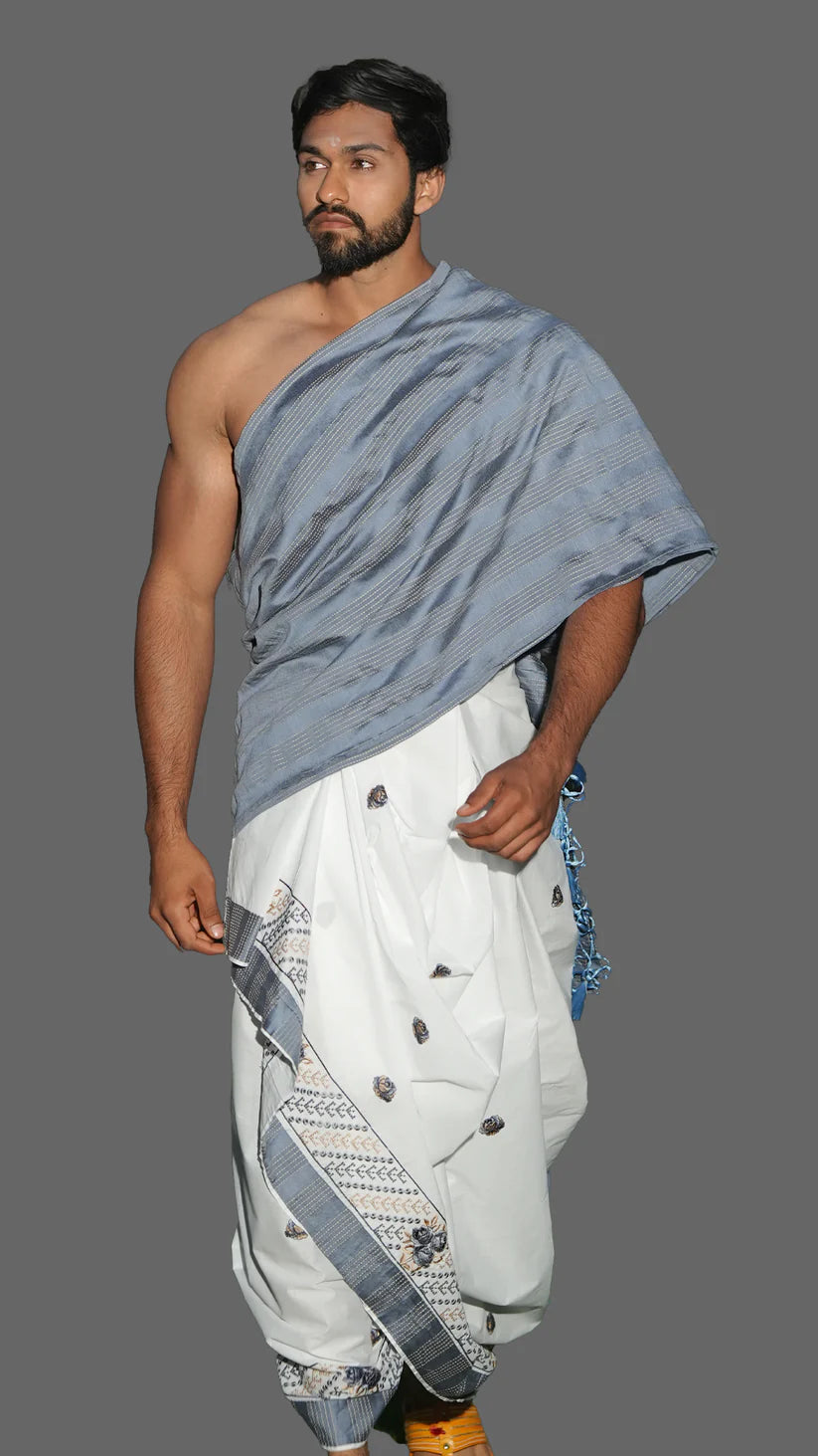 Abhishek Jod Dhoti With White And Gray Color Combinations