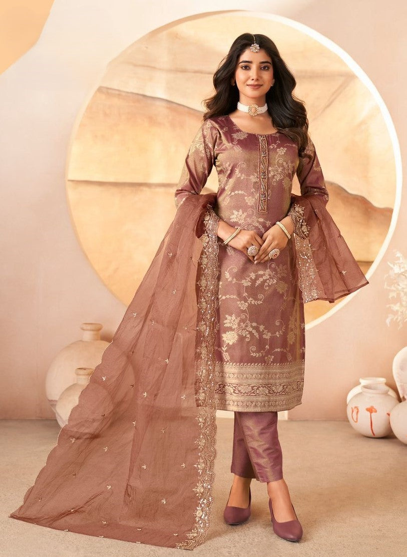 Pure Heavy Jama Silk Heavy 3 Piece Suit Set | Ready To Wear