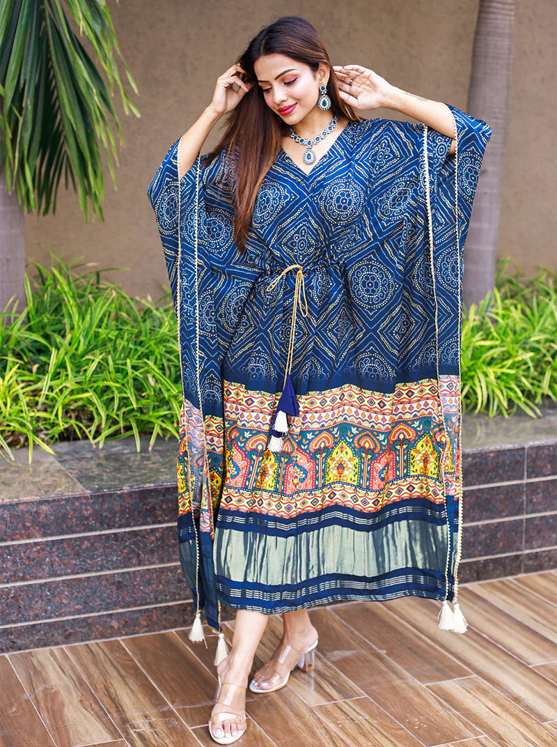 New Kaftan With Bandhani Prints Work | Ready To Wear