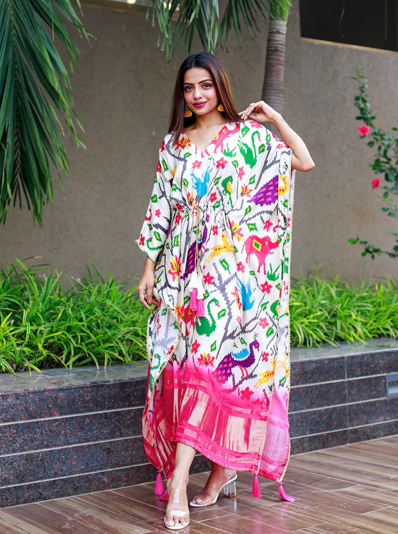 College Style Kaftan With Digital Print Work | Ready To Wear