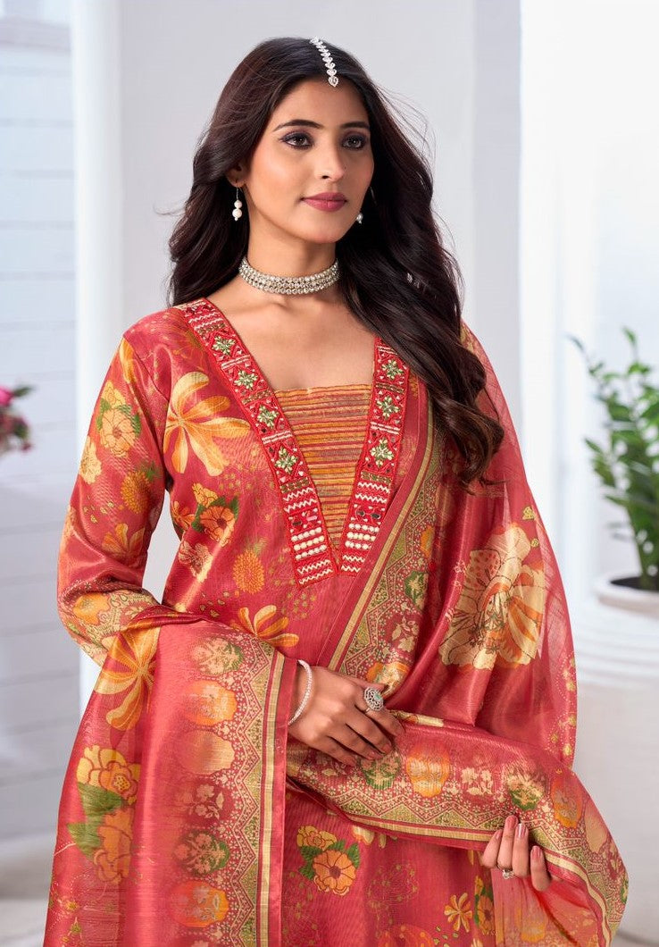 Goregous Suit Set With Dupatta And Pants For Festival | Ready To Wear