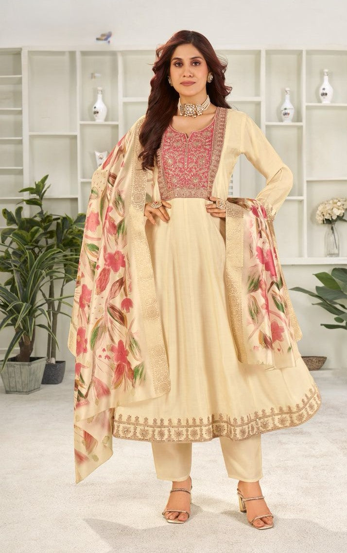 Goregous 3 piece Suit Set with Gorgeous Floral Duppatta | Ready To Wear