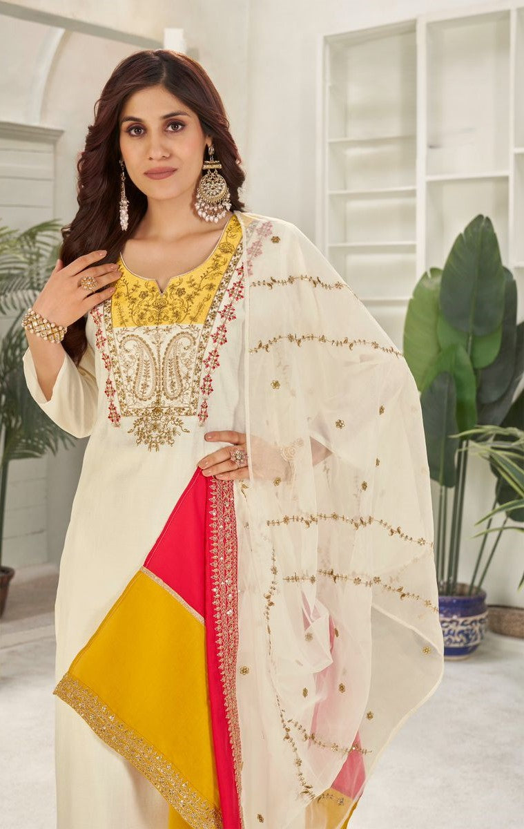 Super Gorgeous 3 piece Suit Set with handwork | Ready To Wear