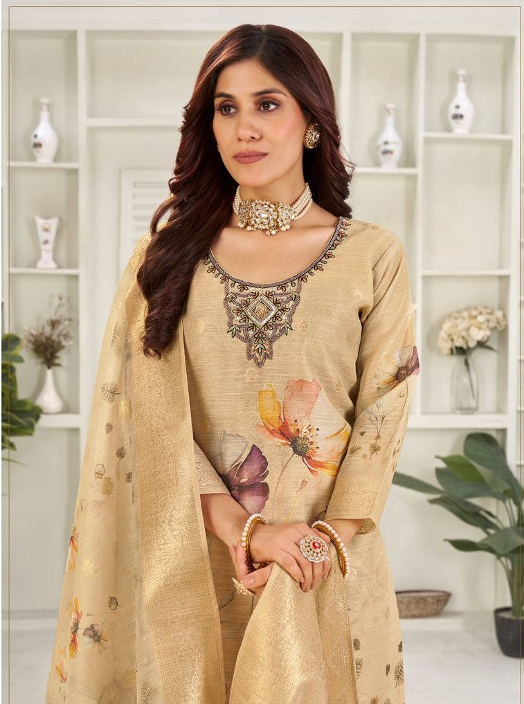 Heavy Party Wear Pure Chanderi Silk Suit Set Collection | Ready To Wear