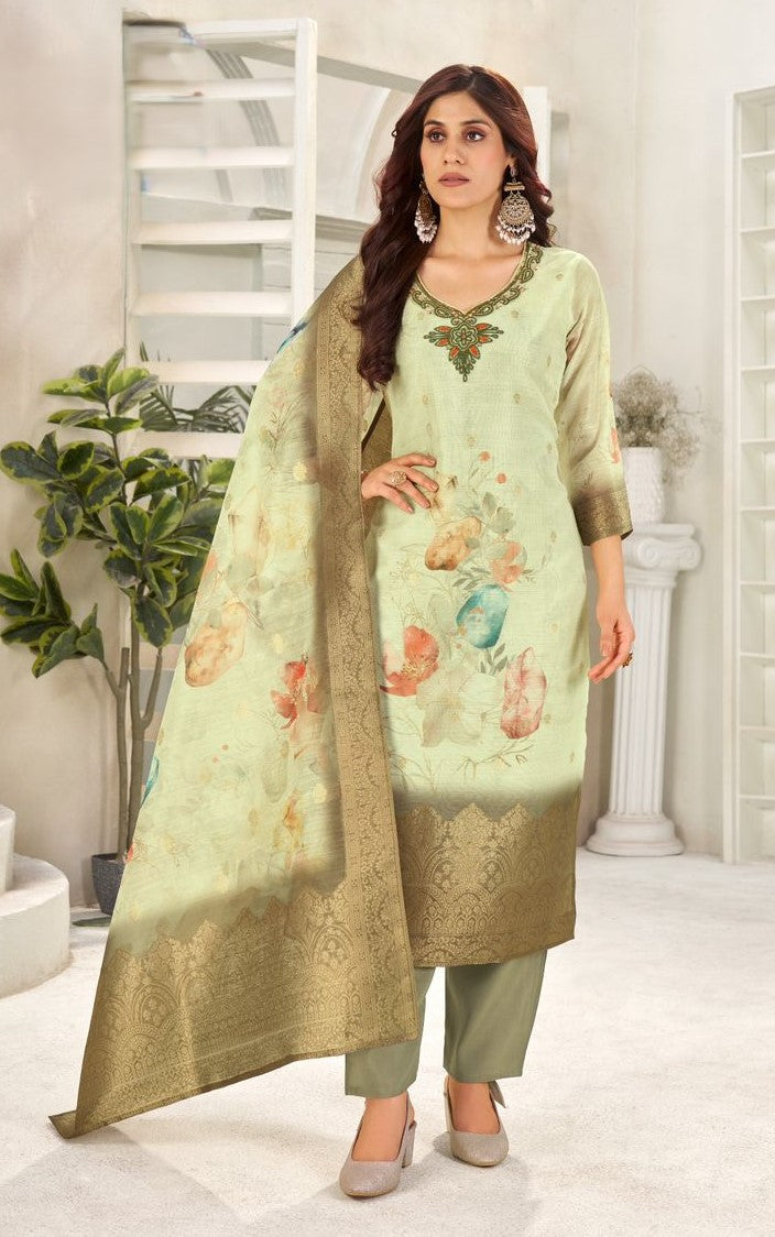 Heavy Party Wear Pure Chanderi Silk Suit Set Collection | Ready To Wear