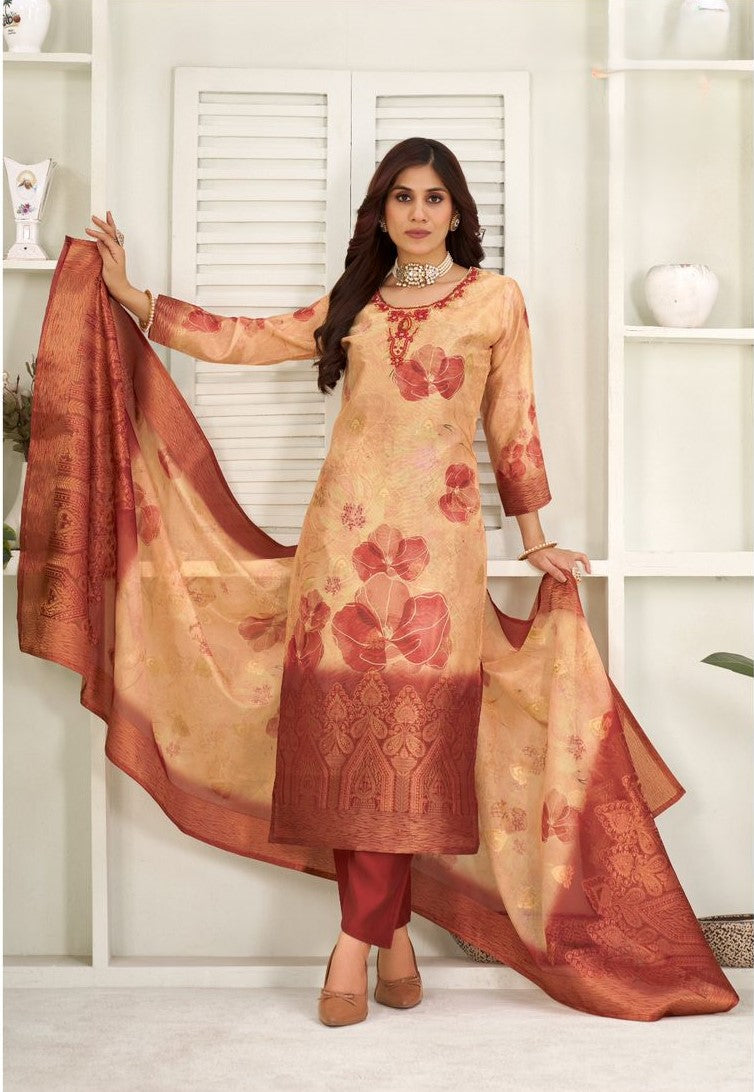 Heavy Party Wear Pure Chanderi Silk Suit Set Collection | Ready To Wear