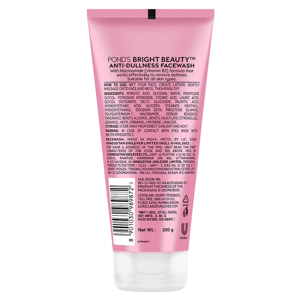 Pond's Bright Beauty Anti-Dullness Facewash With Vitamin B3 - 200 gms