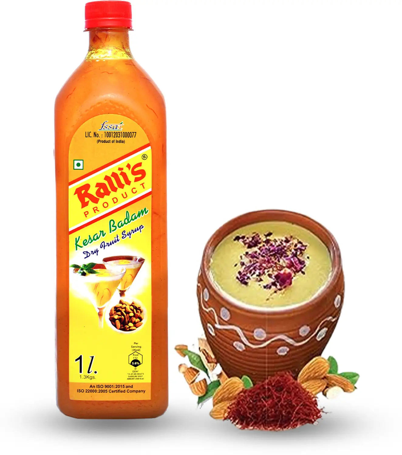 Ralli's Kesar Badam Dry Fruit Syrup 700ml | Refreshing Summer Drink