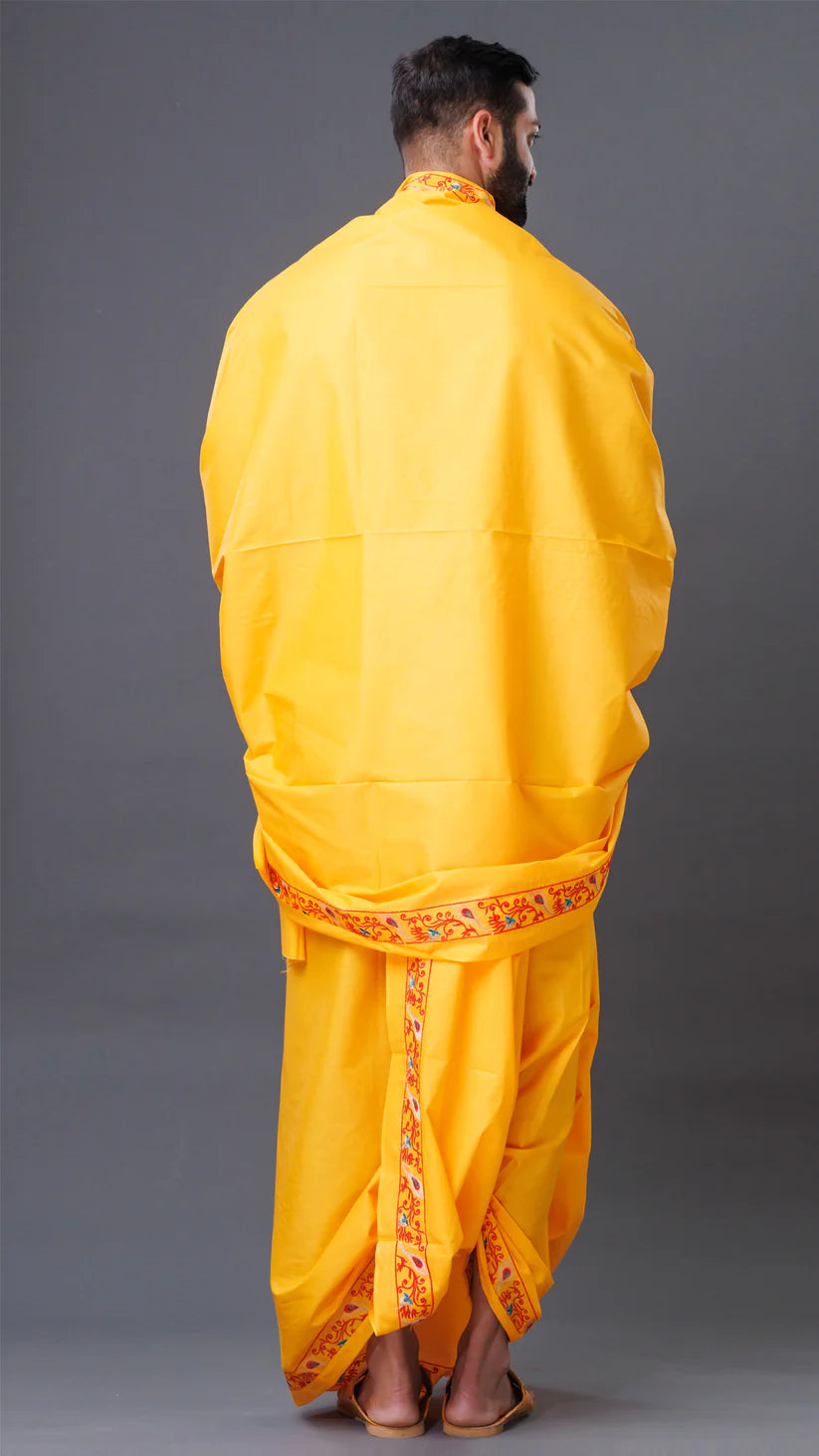 Latest Bright Yellow Color Dhoti With High-Quality Cotton