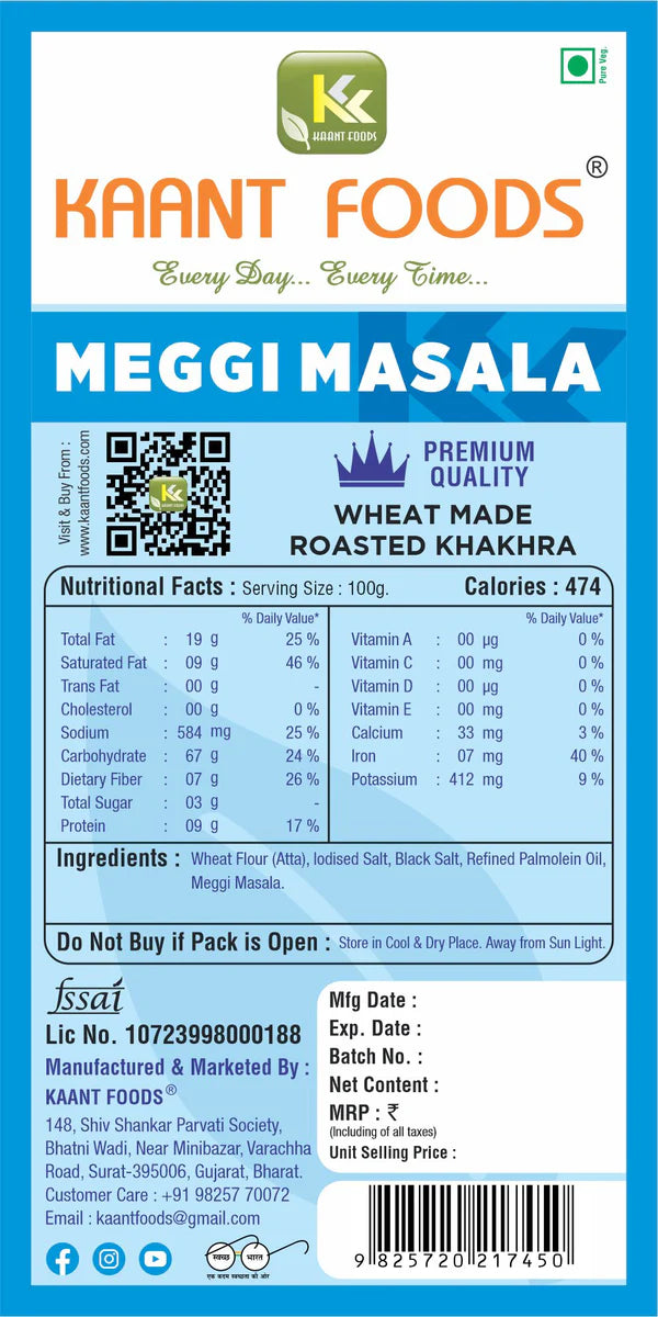 Kaant Foods Meggi Masala Khakhra | 200 gms