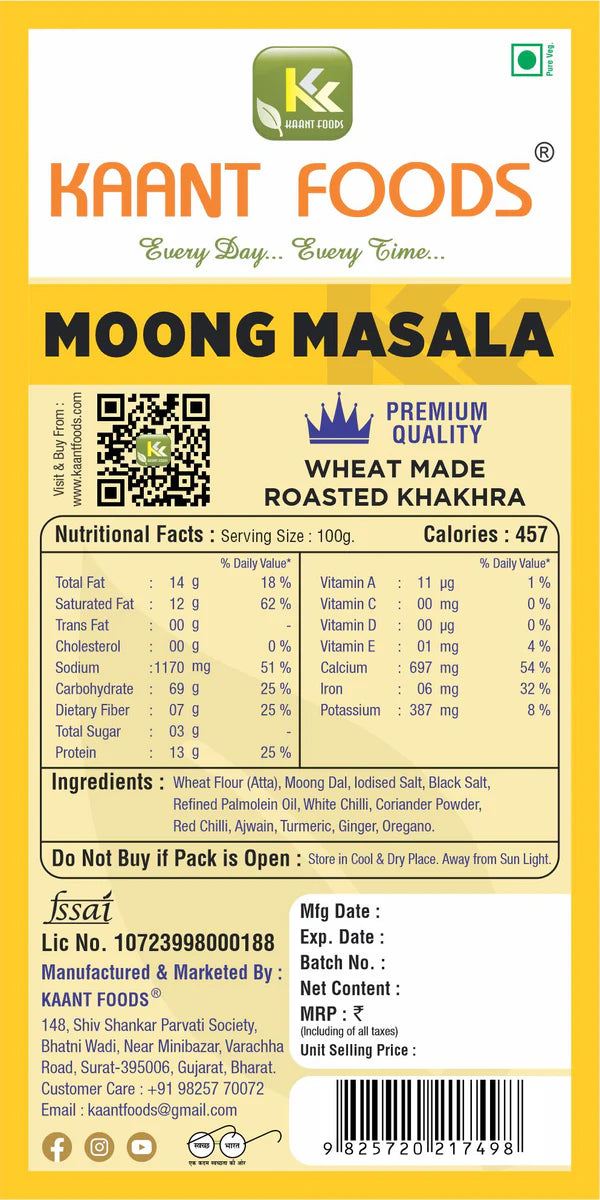 Kaant Foods Moong Masala Khakhra | 200 gms