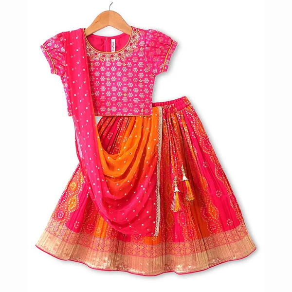 Woven Short Sleeves Embroidered Set For Baby Girl - India shopping