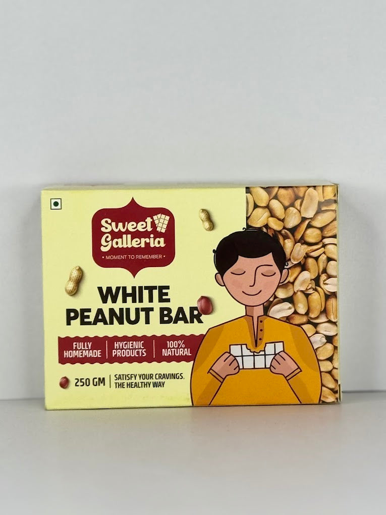 Sweet Galleria White Peanut Chocolate Bar Homemade - 250 gms