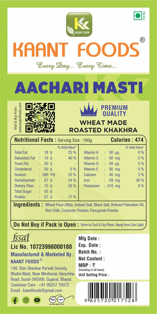 Kaant Foods Aachari Masti Khakhra | 200 gms