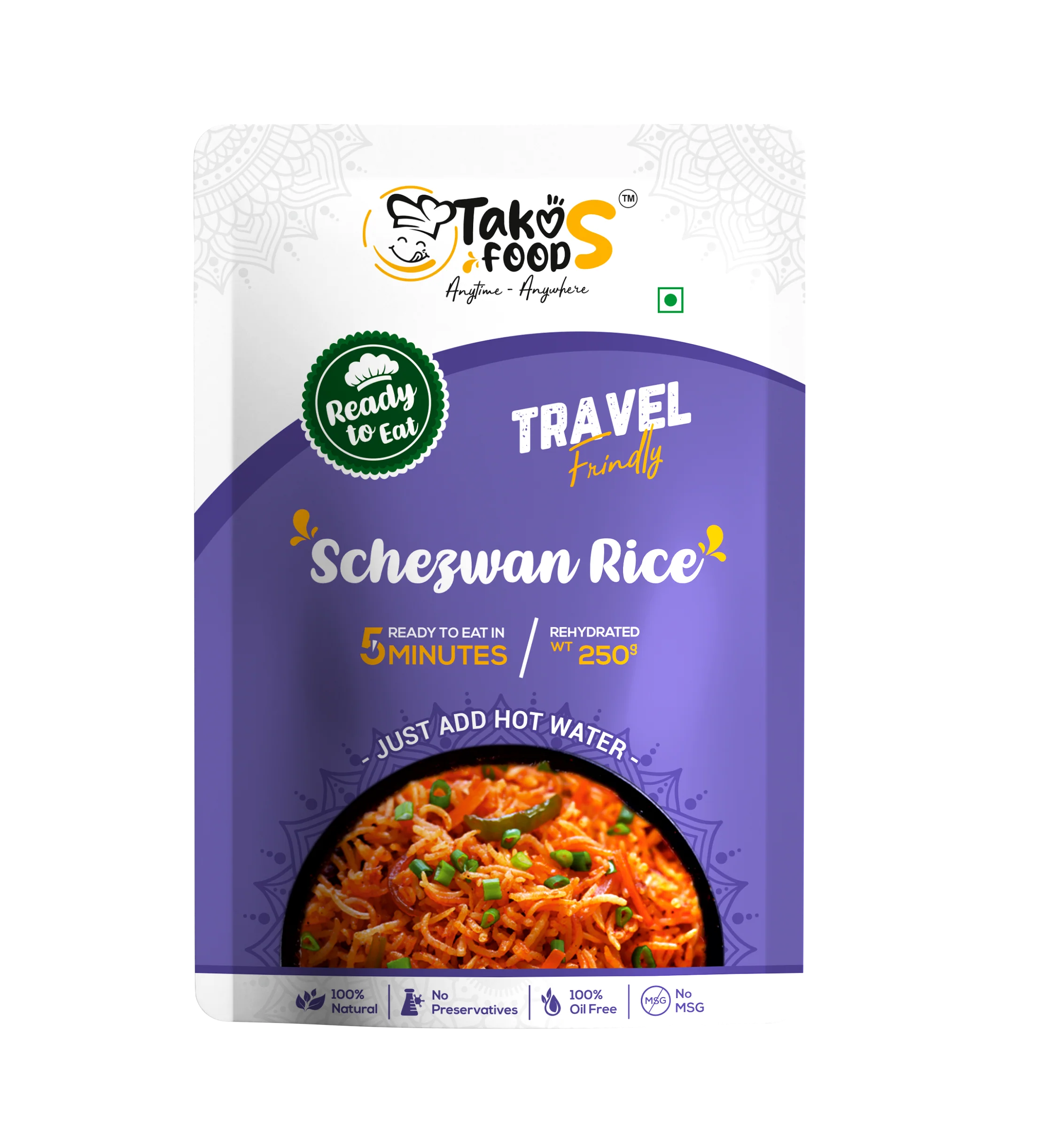 Takos Food Schezwan Rice | Ready To Eat 250 gms