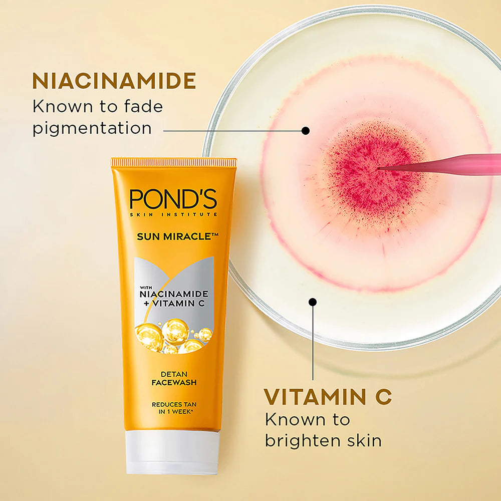 Pond's Detan Facewash With Vitamin C & Niacinamide - 100 gm