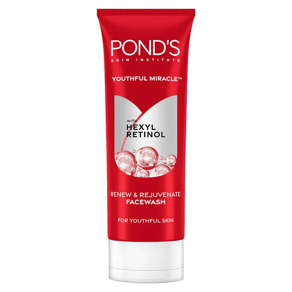 Pond's Youthful Miracle Hexyl Retinol, Renew & Rejuvenate Face Wash - 100 gm