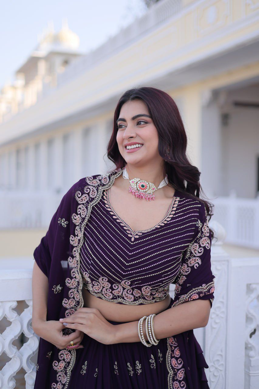 Wedding Collection Zari Embroidered Work Lehenga Choli | Ready To Wear