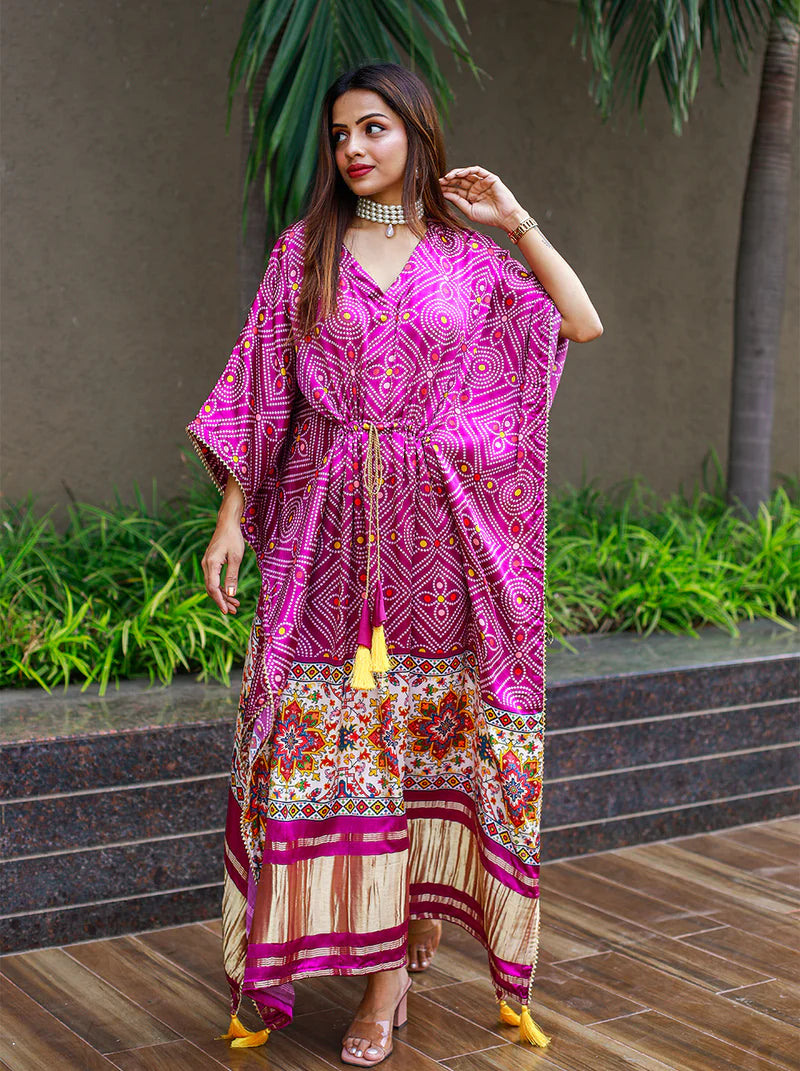 Exclusive Kaftan With Digital Print Work | Ready To Wear