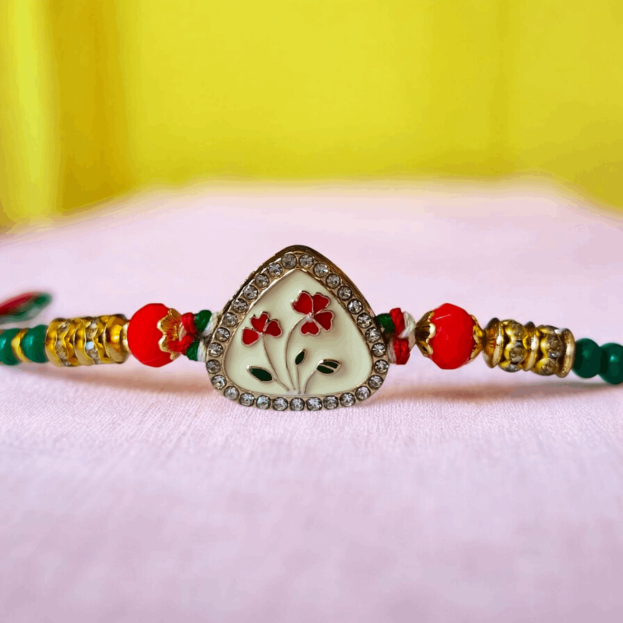 Clear Crystal Rakhi | Send Stones Rakhi 4 PIECES