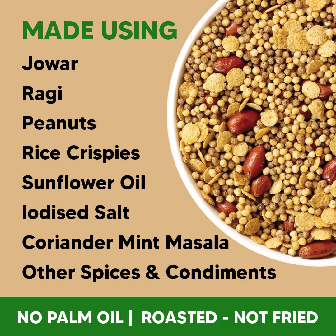 Eat Better Co Millet Namkeen - Pudina Punch - 4 Packets (4 x 100 grams) - 400 gms