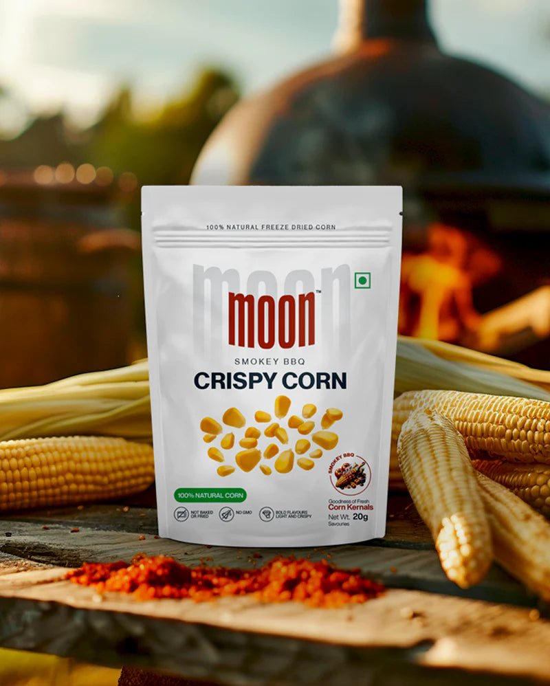 Moon Freeze Dried Crispy Corn Smokey BBQ | ( Pack Of 3 ) 20 gms each