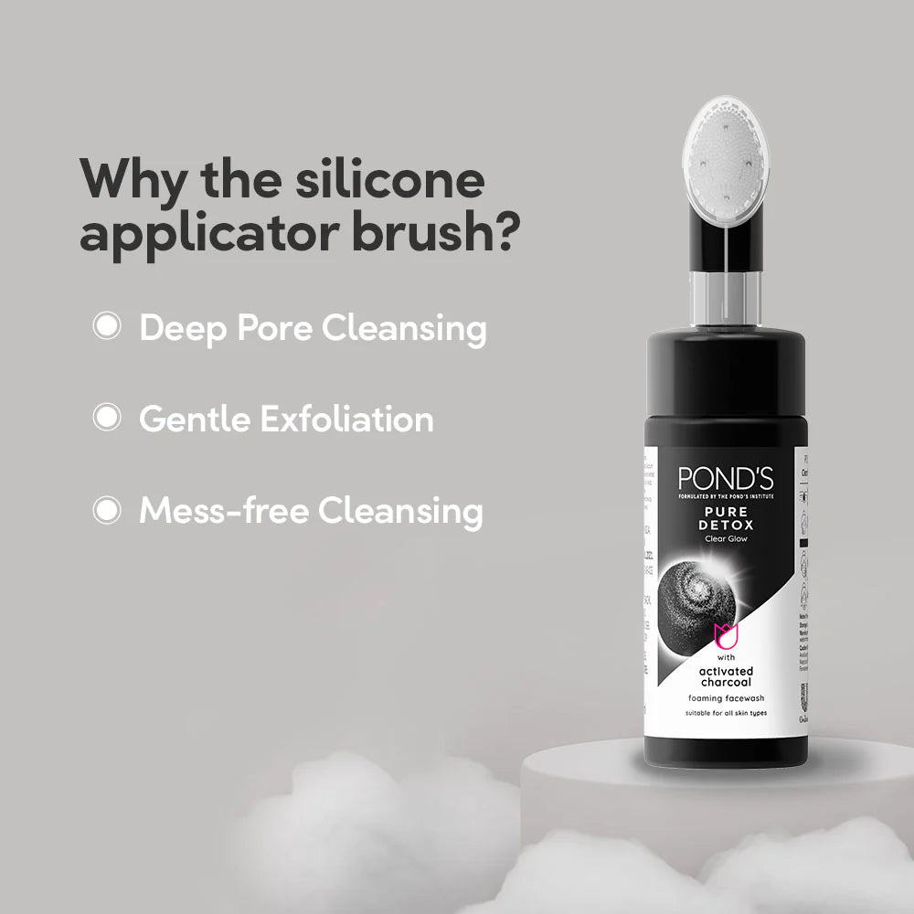 Pond's Pure Detox Foaming Brush Facewash - 150 ml