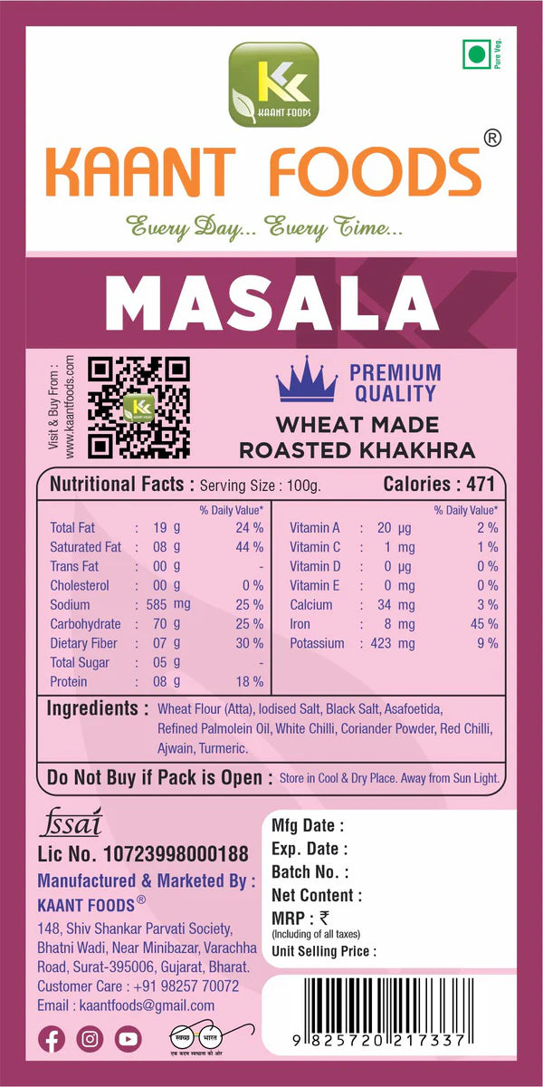 Kaant Foods Masala Khakhra | 200 gms