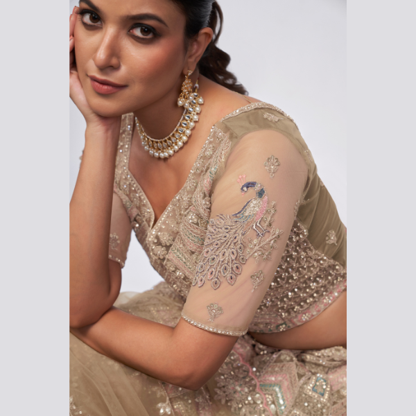 Peacock And Paisley Motifs Zari Work Bridal Lehenga Choli | Oct 2024 - India shopping