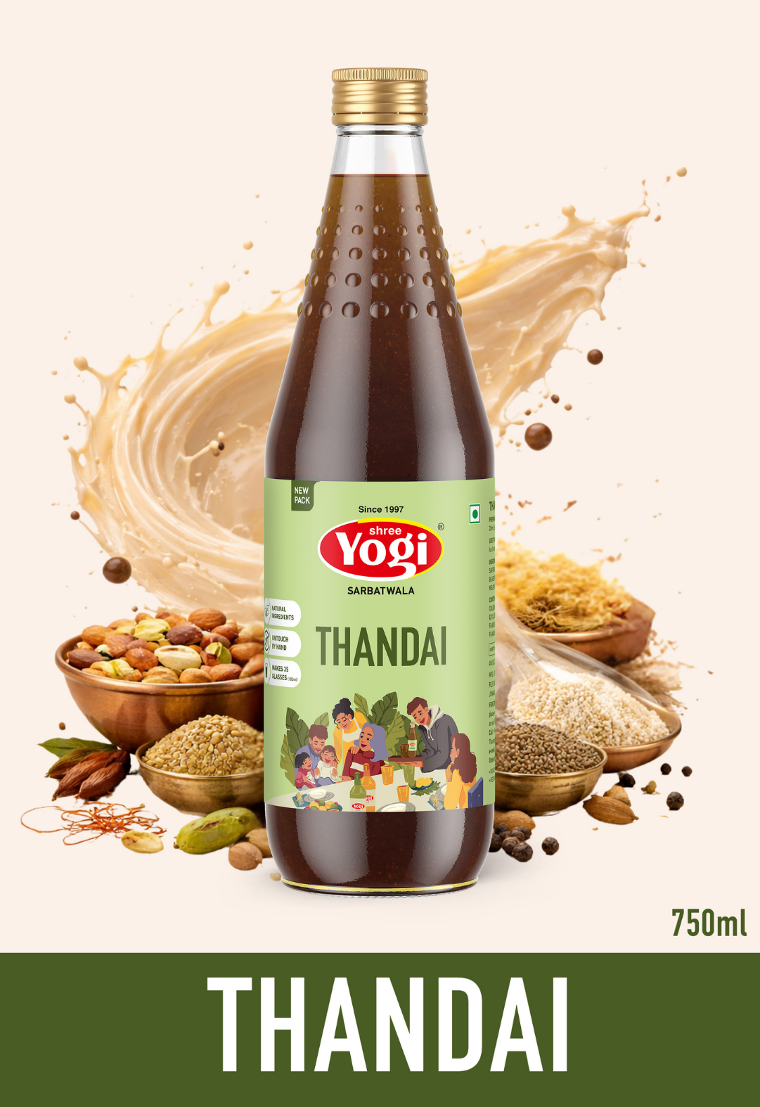Shree Yogi Sharbatwala Premium Thandai Syrup | 750 ML