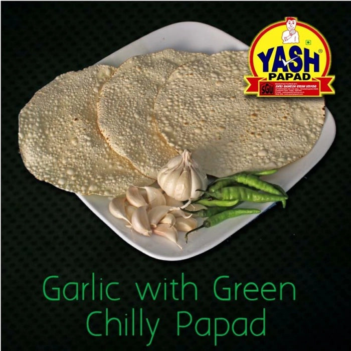 Yash Garlic With Green Chilli Papad | 400 Gms