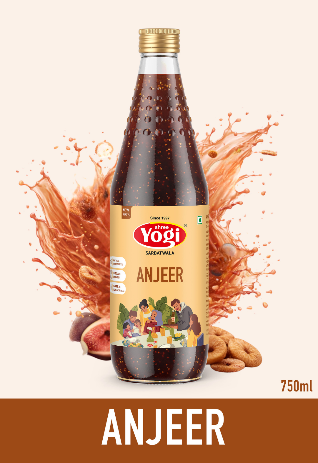 Shree Yogi Sharbatwala Premium Anjeer Syrup | 750 ML