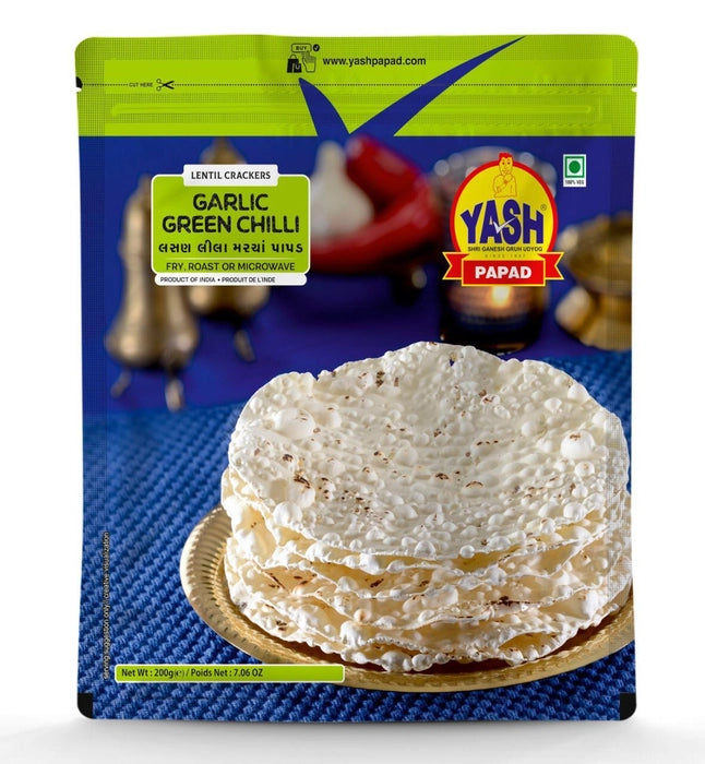 Yash Garlic With Green Chilli Papad | 400 Gms