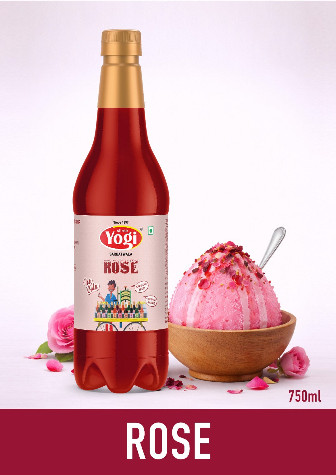 Shree Yogi Sharbatwala Rose Ice Gola Syrup | 750 ML