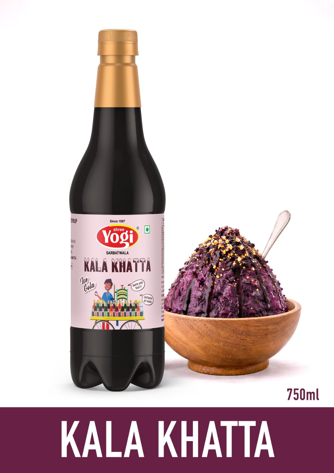 Shree Yogi Sharbatwala Kala Khatta Ice Gola Syrup | 750 ML