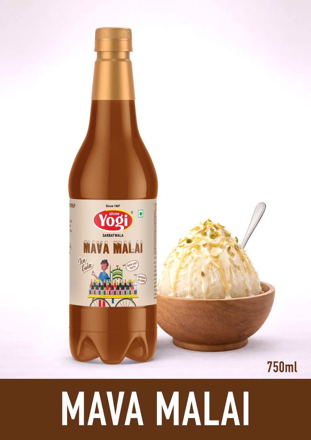 Shree Yogi Sharbatwala Mava Malai Ice Gola Syrup | 750 ML
