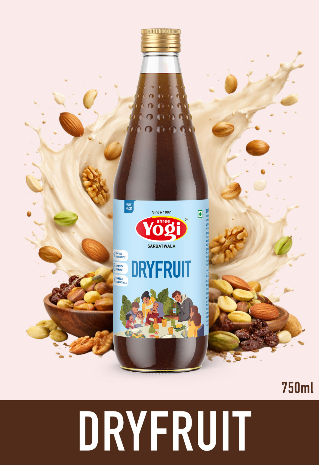 Shree Yogi Sharbatwala Premium Dryfruit Syrup | 750 ML