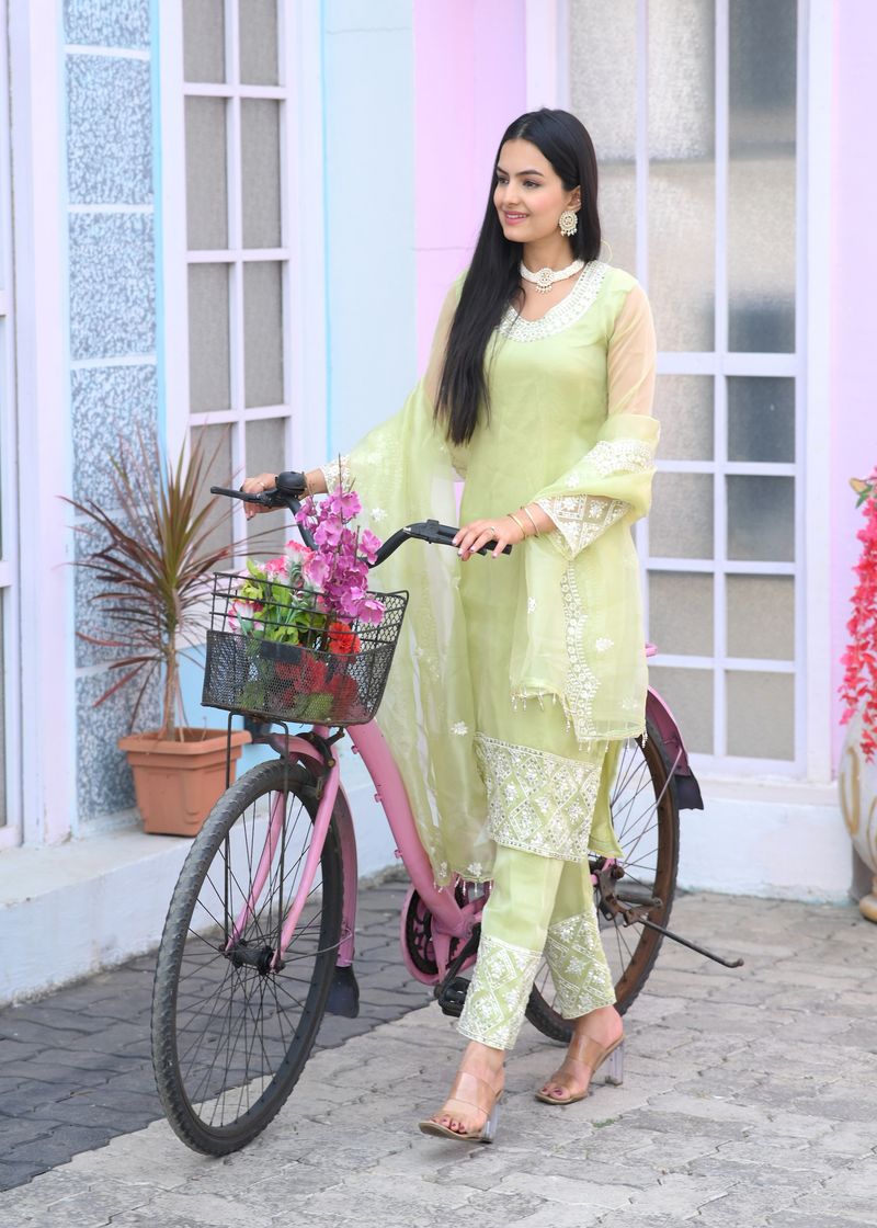 Organza Lehenga Suit With Sequence Embroidery Work | Ready To Wear