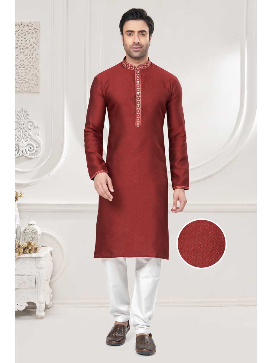 Mangalam Designer Red Kurta Pajama | Ready To Wear