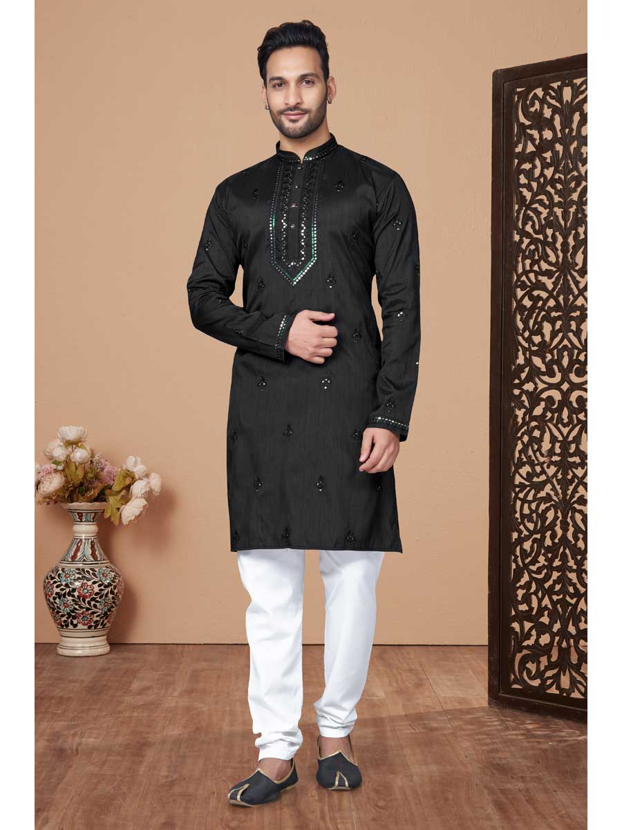 Mangalam Designer Black Kurta Pajama | Ready To Wear
