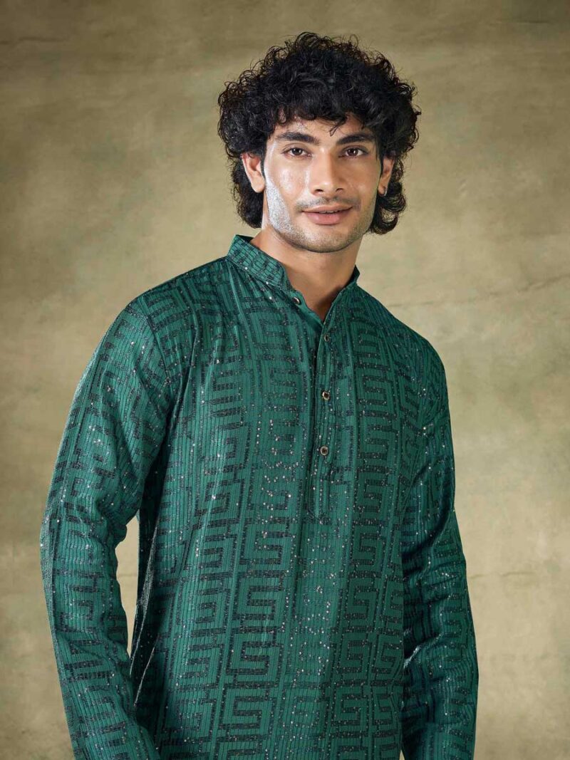 Mangalam Designer Green Kurta Pajama | Ready To Wear