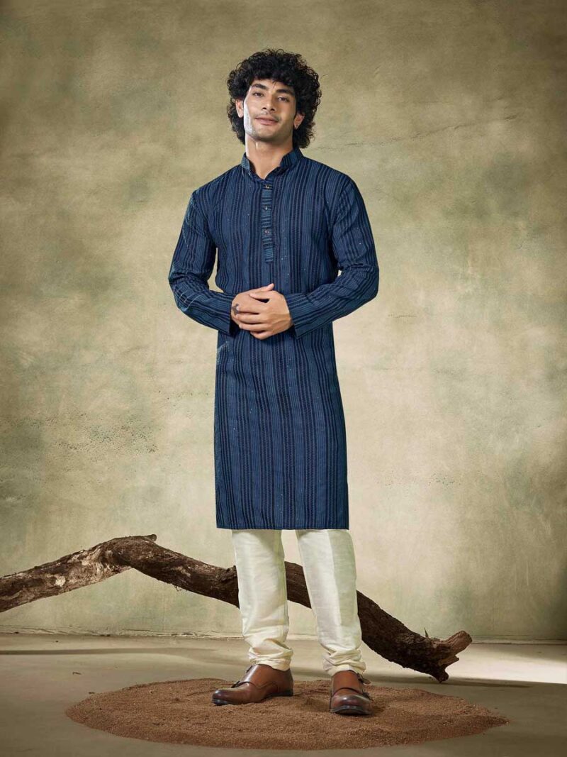 Mangalam Designer Teal Blue Kurta Pajama | Ready To Wear