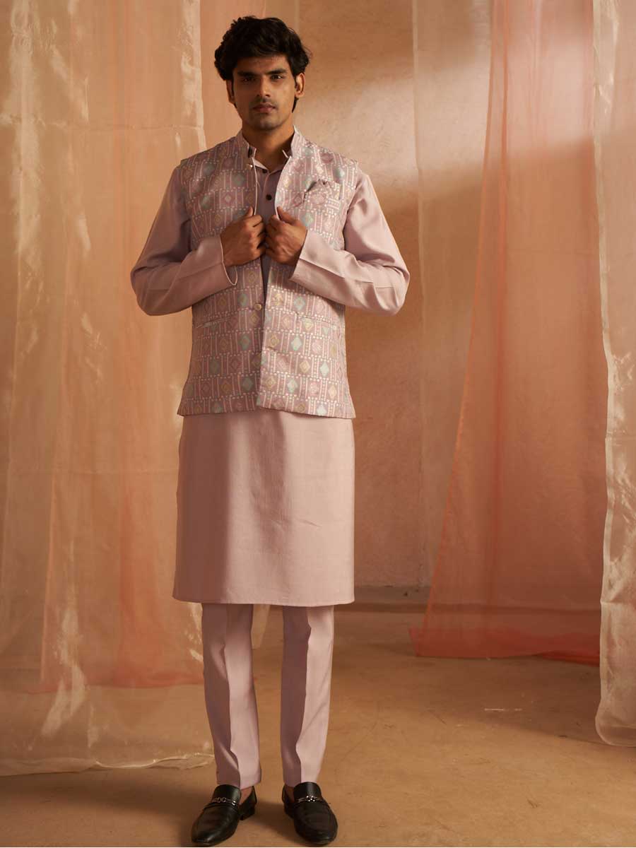 Mangalam Designer Traditional Purple Koti Kurta Pajama | Ready To Wear