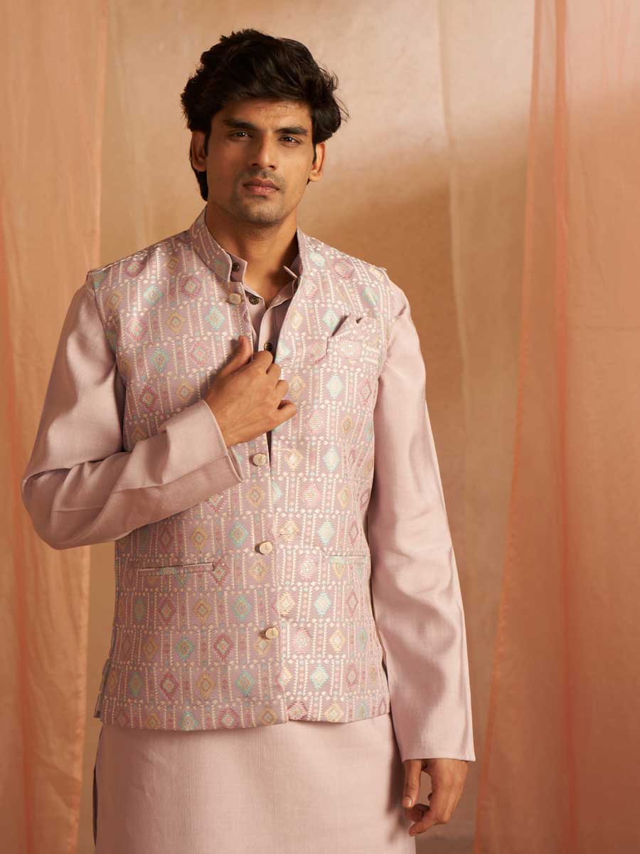 Mangalam Designer Traditional Purple Koti Kurta Pajama | Ready To Wear