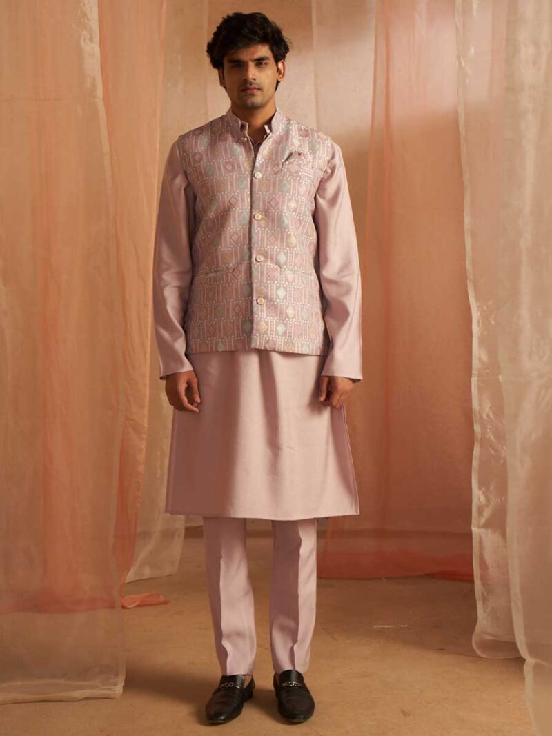 Mangalam Designer Traditional Purple Koti Kurta Pajama | Ready To Wear