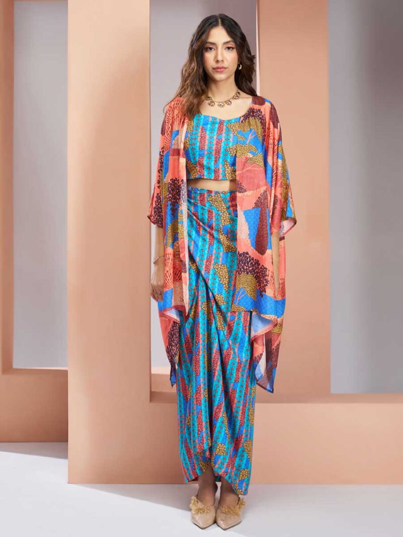 Mangalam Designer Aqua Blue Cord Set | Ready To Wear