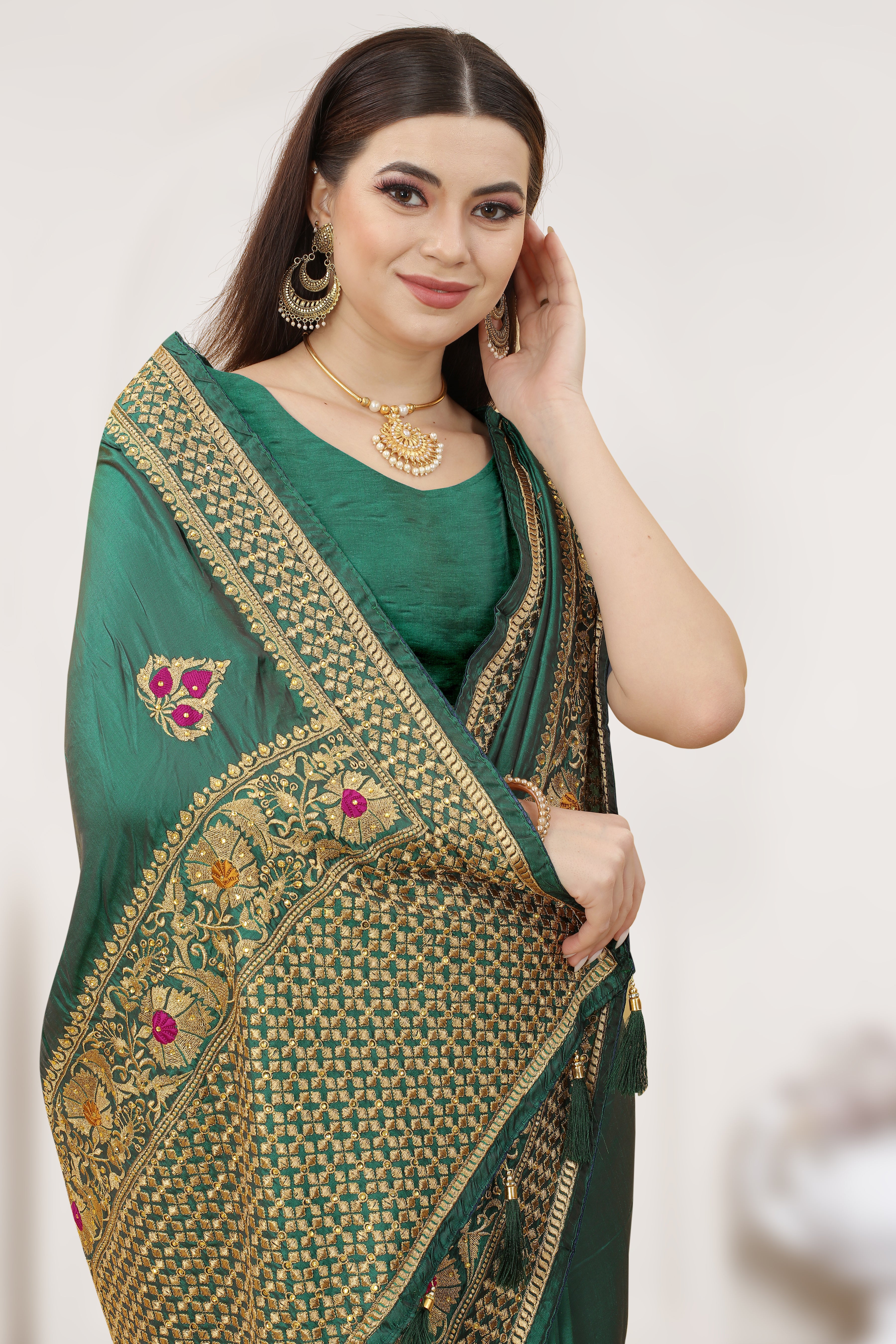 Ready To Wear Exclusive Party Wear Saree with Heavy Resham & Zari Embroidery