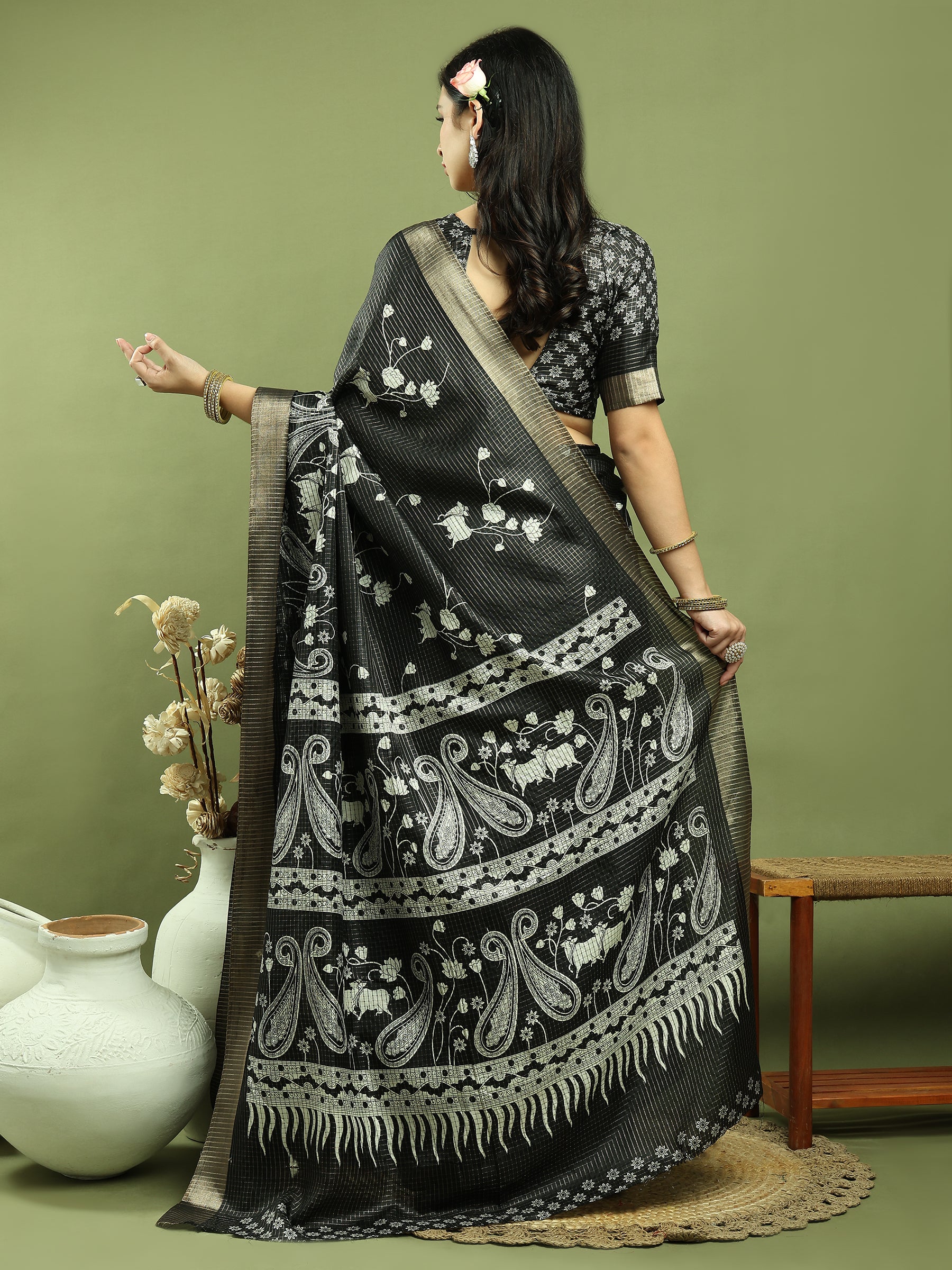 Beautiful Grace of Ganga Saree | Ready To Wear SKU Code :- AF5729