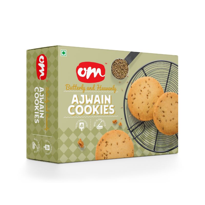 Om Sweets & Snacks Ajwain Cookies - 350 Gms - India shopping