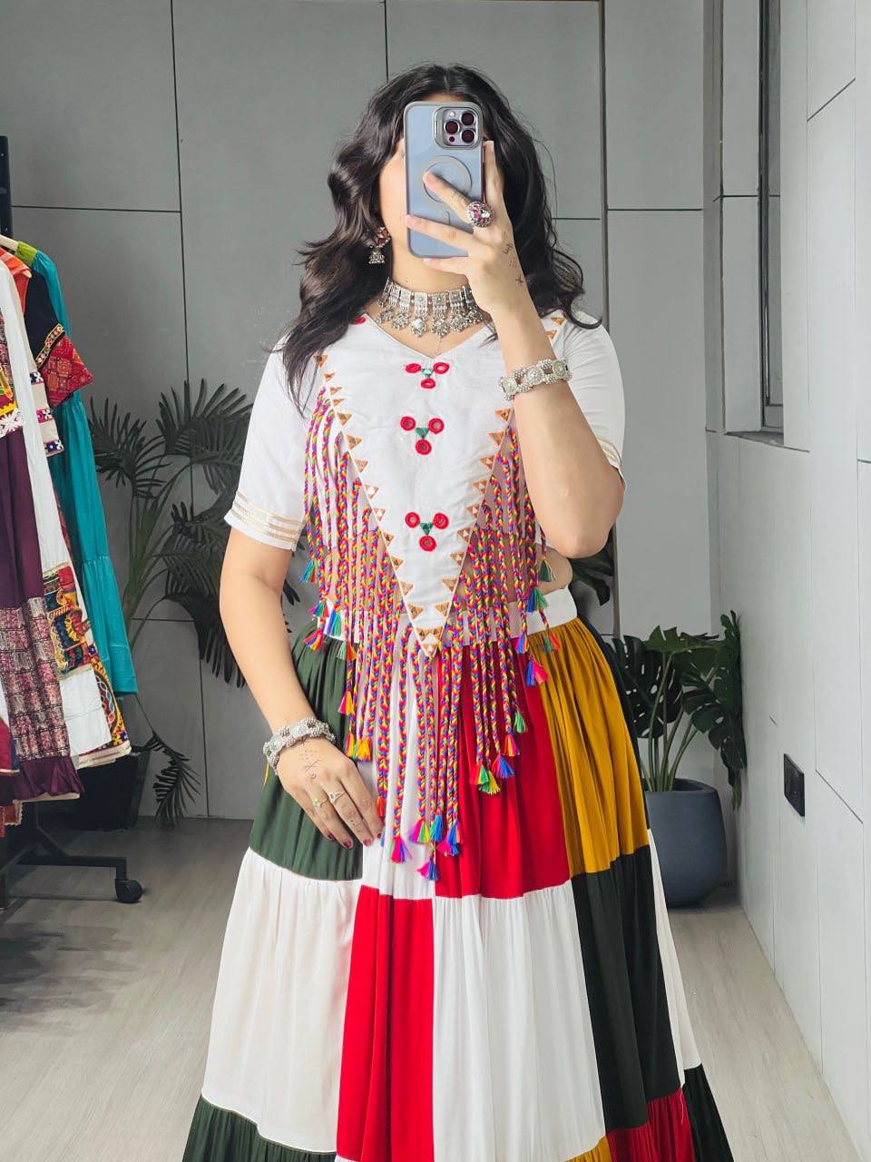 Albeli Multicolour Gujarati Festive Chaniya Choli – Ready to Wear